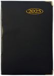 2025 DIARY POCKET SMALL WEEK TO VIEW WITH METAL EDGE (Black)