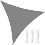 WOLTU Sun Shade Sail 4x4x4 m Triangle Breathable HDPE Sail Shade UV Block with Free Rope Sunscreen Awning Canopy for Outdoor Garden Patio Yard Party,Grey