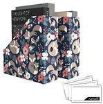 ANSSDO 6 Pack Cardboard Magazine Holder Premium Magazine File Holder Organizer, Magazine File Organizer, Large Volume Magazine Storage Box as Book Bins or Folder Holder for Desk - Black Floral 6 Pack