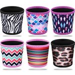 6 Pieces Hot Cup Sleeves Reusable Neoprene Cup Insulator Sleeve Washable Insulated Coffee Sleeve Heat Resistant Insulated Coffee Sleeve Cup Holders for Coffee Tea Hot Cold Beverage