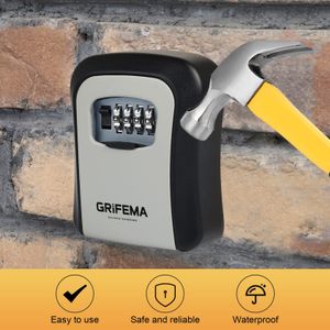 GRIFEMA Wall Mounted Key Safe – Gray Secure Storage Box