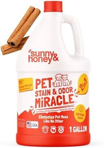 Sunny & Honey Pet Stain & Odor Miracle - Enzyme Cleaner for Dog and Cat Urine, Feces, Vomit, Drool (Fall Spice Scent, 1 Gallon) - Dog and Cat Urine Odor Remover For Carpet - Upholstery Deodorizer