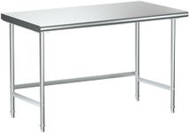 Treshin Stainless Steel Work Table Open Base 30" X 60", Commercial Heavy Duty Prep Table for Kitchen, Restaurant, Home, Hotel, Laundry