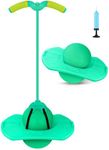 Christoy Pogo Jumper with Handle and Ball Pump, High Jump Toy Bounce Jump Trick Board Pogo Bouncing Ball Safe and Fun Pogo Stick for Kids Boys girls and Adults (Green)