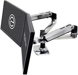 Ergotron – LX Dual Monitor Arm, VESA Desk Mount – for 2 Monitors Up to 27 Inches, 3.2 to 9.1 kg Each – Polished Aluminum