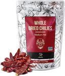 Soeos Whole Dried Chili 4oz (113g), Medium Spicy, Natural and Premium, Great for Mexican Recipes, Dry Szechuan Pepper, Dry Chile Peppers, Sichuan Pepper, Dried Red Chilie, Whole Dried Chili Peppers.