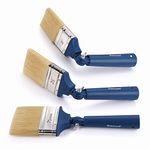 Genixart Extendable Paint Brushes for Walls & Ceiling, Multi Angle Adjustable Masonry Paint Brush for Fence Stain & Wood Varnish (3 Pack)