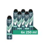 Sure Men Nonstop Sensitive Antiperspirant Deodorant Aerosol deodorant for men for 72 hour sweat and odour protection 6x 250ml