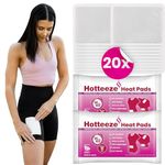 Hotteeze Heat Pads - 20 Pads Fast-Acting, Air-Activated Self-Adhesive Patches for Menstrual Cramps, Muscle Soreness, Back & Joint Pain Relief - Eco-Friendly, Disposable Heating Therapy