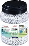 Neez Airsoft BB Pellets - Biodegradable High-Grade Paintball Plastic Bullets for Pellet Guns and Air Rifles - 1000, 2000, 5000, and 10000 Rounds of 6mm 0.20g BBs (5000- Bio TUB-White)