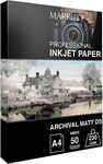 Marrutt 230gsm Archival Matt Double Sided Inkjet Photo Paper: A4-50 Sheets