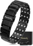 MagnetRX® 3X Strength Titanium Magnetic Bracelet – Magnetic Bracelets for Men – Premium Fold-Over Clasp & Adjustable Length with Sizing Tool (Black)