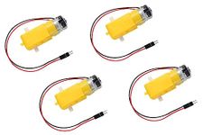 ERH India (4 Pcs) DC Bo Motor Electric Dual Shaft Motor Wire attached Dual Shaft Gear Motor Magnetic Gearbox Engine for Smart Car and DIY Kits