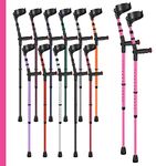 Ossenberg Soft Grip Closed Cuff Double Adjustable Crutches - Pink - Pair | Height Adjustable Elbow Crutches for Men Women Adults Arthritis Soft Comfy Handle Forearm Ergonomic