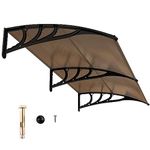 Tangkula 40" x 80" Window Awning, Modern Polycarbonate Overhead Door Awning with Hollow Sheet for Rain Snow Sunlight Protection, UPF 50+ Awnings for Patio, Door, Deck, Porch