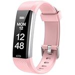 Runlio Fitness Tracker with Sleep Monitor, Activity Tracker with Step and Calories Counter, IP67 Waterproof Fitness Watch with Pedometer Stopwatch for Women Men, Pink