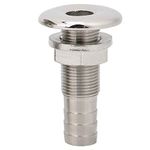 Tissting Marine Straight Thru Hull Fitting 316 Stainless Steel Water Drain Outlet Plumbing Valve Hose Thru Drain Connector for Boat, Yachts(3/4in)