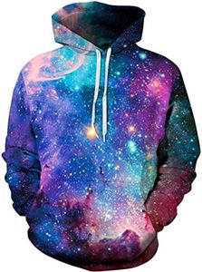 NEWCOSPLAY Unisex Realistic 3D Digital Print Pullover Hoodie Hooded Sweatshirt (XXL/XXXL, Blue Galaxy)