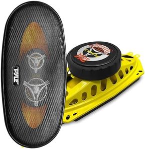 Pyle Car Three Way Speaker System - Pro 4x10 Inch 300 Watt 4 Ohm Mid Tweeter Component Audio Sound Speakers for Car Stereo w/ 45 Oz Magnet, 2.45” Mount Depth Fits Standard OEM - Pyle PLG41.3 (Pair)