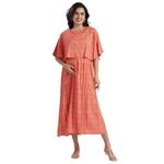 DUMMY SHAPE Feeding Kurtis for Women | Viscose Rayon Nursing Gown with Concealed Zippers for Pre & Post Partum | Maternity Dresses for Women | Pregnancy Gifts (DS508-XL, Bright Orange)