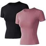 Loovoo Women's Workout Tops 2 Pack 