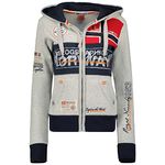 Geographical Norway Flyer Lady - Women's Hoodies Zip Jumpers Pockets - Sweatshirt Sweater Long Sleeve Warm Top Jacket - Women's Clothes Spring Summer Autumn Winter Season (Light Grey M)