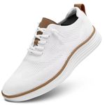 Men's Casual Sneakers Dress Shoes - Comfort Sneakers Mesh Knit Lightweight Breathable Formal Oxford Business Shoes White