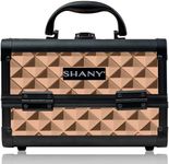 SHANY Chic Makeup Train Case Cosmetic Box Portable Makeup Case Cosmetics Beauty Organizer Jewelry storage with Locks, Multi trays Makeup Storage Box with Makeup Mirror - ROSA