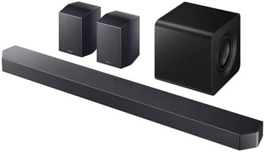 Samsung Q-Series Sound Bar HW 930F with Wireless Subwoofer&Rear Speakers, 9.1.4 Channel Dolby Atmos, DTS:X Surround Sound, Adaptive Sound, HDMI eARC & Bluetooth, Home Theater Soundbar for TV