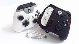 Fun Novelty (X Video Games Controller Switch) AIrpod (2nd Generation) Silicon Protective Jacket/Case with Carabiner Keyring (White)