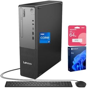 Lenovo ThinkCentre Small Form Factor Business Desktop, 13th Gen Intel Core i7-13620H, 32GB DDR5, 1TB SSD, HDMI, VGA, Wi-Fi, Wired KB & Mouse, Windows 11 Pro, Bundle with Adata 64GB USB Flash Drive