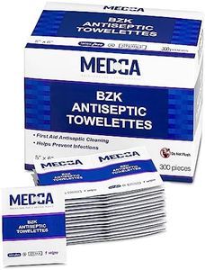 Hand Wipes – (Pack of 300) Benzalkonium Chloride Swabs Individual BZK Single-Use Packets by MEDca