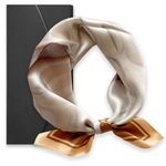 SUOXU Silk Scarf Women, Mulberry Silk Head Scarf Bandanas for Women,Satin Square Scarf Silk Neck Scarf Girls Accessories,With Original Sand Painting Pattern Design(53 x 53cm) (Sand painting)