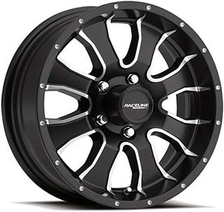 Raceline Wheels Aluminum Trailer Wheels 860M MAMBA TR Black w/Machined Spokes 16X6" 8X165.1 Bolt Pattern 0mm Offset/(3.5"B/S), 8 Split Spoke Design, Utility, Boat Trailer Automotive Wheels