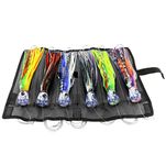 OCEAN CAT Offshore Big Game Trolling Lure for Marlin Tuna Lures Mahi Mahi Lures Dolphin Durado Wahoo Trolling Lures Mesh Bag (8.5 in, Crystal Head -6 Pcs/Bag)