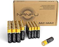 NANFU 48 Pack AA + AAA Batteries, LR03 1.5v Non-Rechargeable Long Lasting Premium Alkaline Batteries for Remote Control, Clock, Kids Toy, Wireless Mouse, Smart Scale, Electric Toothbrush