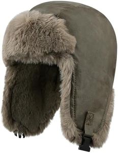 CLAPE Russian Ushanka with Snap - Trapper Winter Skiing Cap Snow Eskimo Hat with Ear Flaps - Cossack Trooper Aviator Hat - Fur Lined