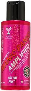 MANIC PANIC Hot Hot Pink Hair Color - Amplified - Semi Permanent Hair Dye - Medium Pink - Glows In Blacklight - For Dark & Light Hair - Vegan, PPD & Ammonia Free - For Coloring Hair on Women & Men