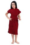 LacyLook Premium Girl's Trendy Soft Terry Cotton Kid's Bathrobe | Kid's BathGown | (M, Maroon)