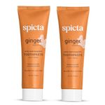 Spicta Ginger Mint Natural Hydroxyapatite Toothpaste 100gm (Pack of 2)| Stain Removal, Teeth Whitening, Removes Bad Breath, Tartar |Fresh, Herbal, Fluoride Free, SLS Free Toothpaste for Adults & Kids