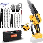 Mini Chainsaw Cordless 8 inch 6 inch Compatible with Dewalt 18V 20V Battery, Brushless Auto Oiler, Portable Handheld Small Electric Chainsaw with Chain for Wood Cutting (No Battery) (No Battery)