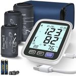 Blood Pressure Machine Upper Arm, 3 Size Cuffs, Small 7"-9", Medium/Large 9"-17" and Extra Large XL Cuff 13"-21", Accurate Automatic Digital BP Cuff Home Use, Large Backlit BP Monitor 3-User 1500 Mem