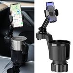 ENQINN 2 in 1 Car Cup Holder Expander Phone Holder Mount with Offset Base Compatible with iPhone Samsung All Smartphones and Hydro Flask 32/40 oz Yeti Ramblers 20/26/30/36 oz