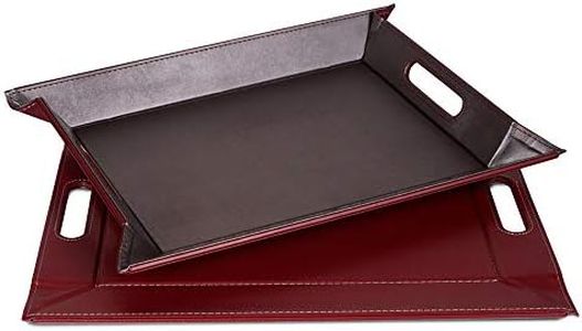 FREEFORM Duo 2-in-1 Reversible Tray and Place Mat Anthracite / Burgundy Faux Leather Dimensions 55 x 41 cm