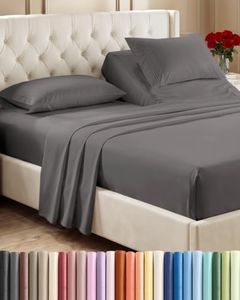 Split Head King Sheets Set - Top Split King Sheets for Adjustable Beds, Easy-Fit Split Head King Mattress - Flex Split Top King Sheets, Easy-Fit, Breathable, Deep Pocket Split King Sheets - Dark Grey