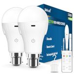 BoRccdit CordlessGlow Rechargeable Light Bulb, 3 Color Temperatures + 10%-100% Dimmable + Up to 24 Hours + USB Rechargeable Light Bulbs with Remote & Touch Control, 15W B22 LED Battery Light Bulb 2PK