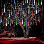 SUAVER LED Meteor Shower Lights, Waterproof Solar Raindrop Lights Garden Decorative String Lights with 30cm 10 Tubes 360LEDs,Cascading Lights for Party Wedding Christmas Tree Patio Decoration