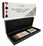 JYW Lucky Jim Set of Four Bridge, Scoring Game, Playing Card Pens + 4 Refills + Gift Box