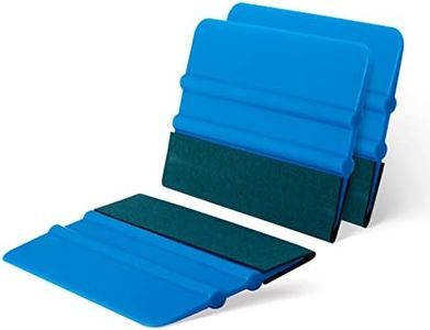 FOSHIO Vinyl Wrap Squeegee 4 Inch with Micro Fiber Suede Felt Edge, Vinyl Scraper for Window Tinting, Sign Making and Sticker Wrap Application Tools, Pack of 3 Blue Felt Squeegee for Vinyl