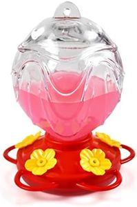 JALAMWANG Glass Hummingbird Feeders for Outdoors Hanging 15 oz Sealed and Leak- Proof Easy to Clean and Fill Containing Ant Moat, for Attract Hummingbird (Pack of 1, Clear)